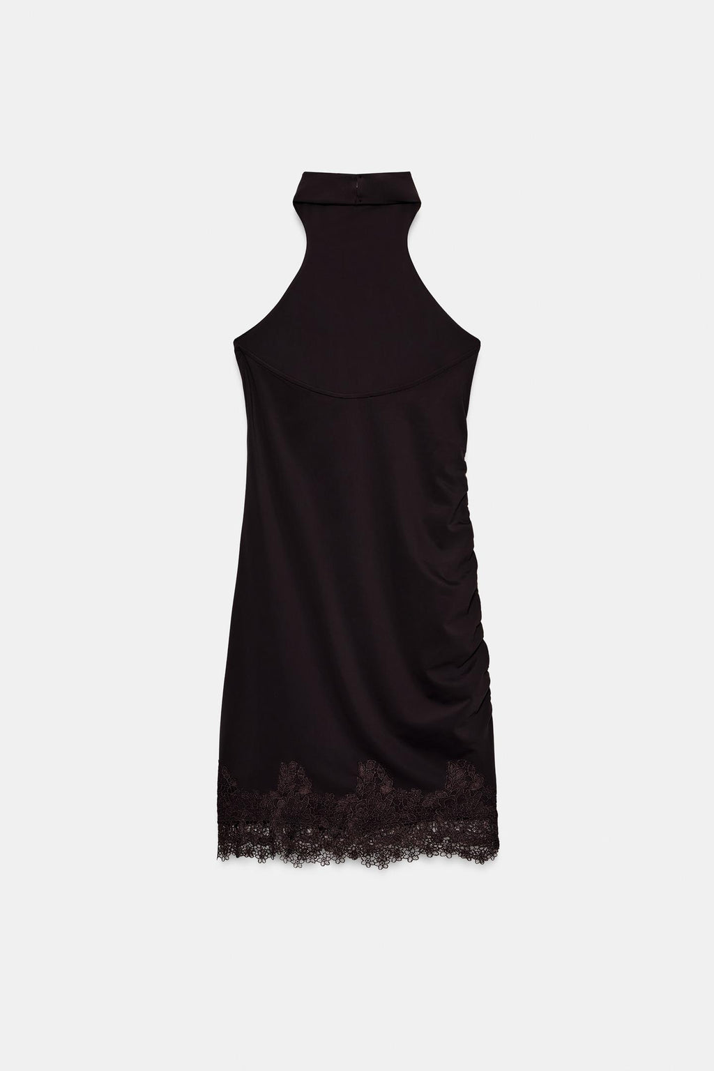 Vestido Mini Halter con Encaje - Vista lateral