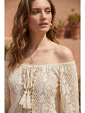 Top de malla con mangas largas