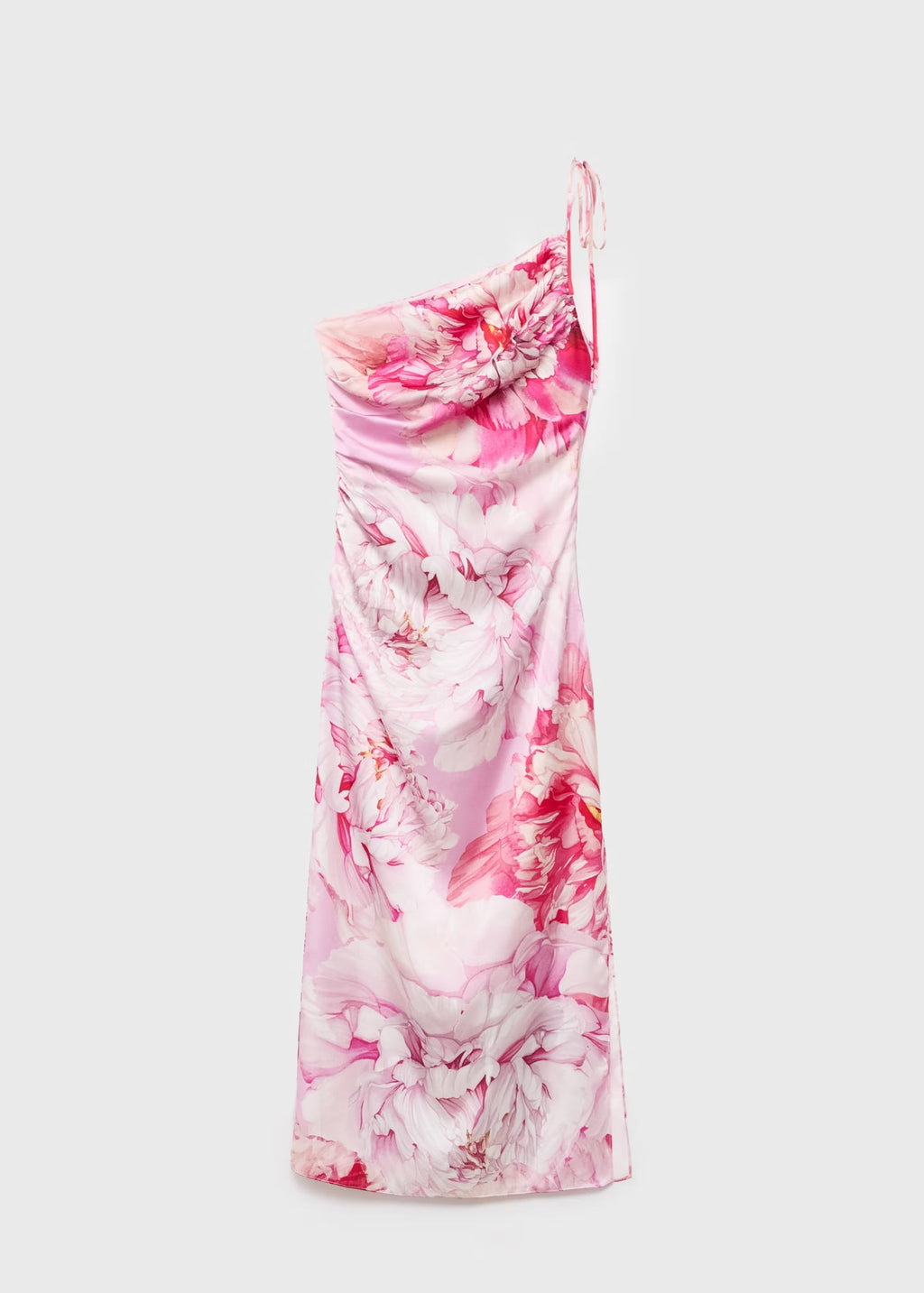 Vestido satinado asimétrico floral